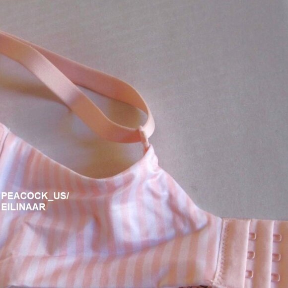 38DDD VICTORIA SECRET Body by Victoria Lined Demi Bra Pink White Stripe Smooth - Picture 6 of 9